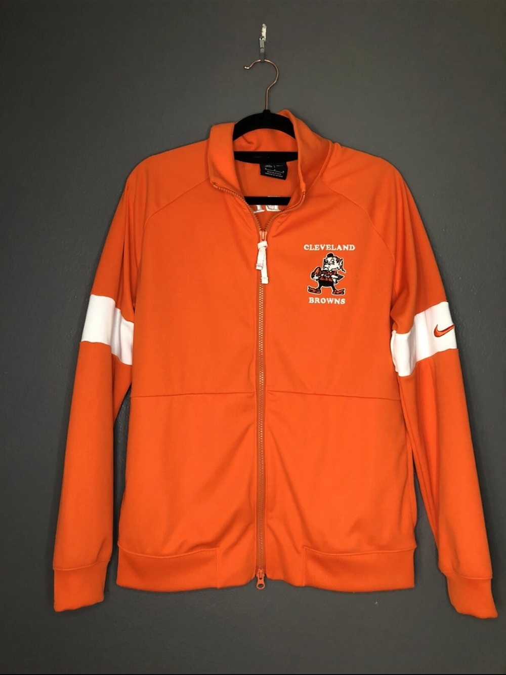 NFL Cleveland Browns Orange & White Full-Zip Men's Jacket